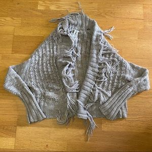 Johnny Was Pete & Greta Chunky Open Knit Fringe Cardigan